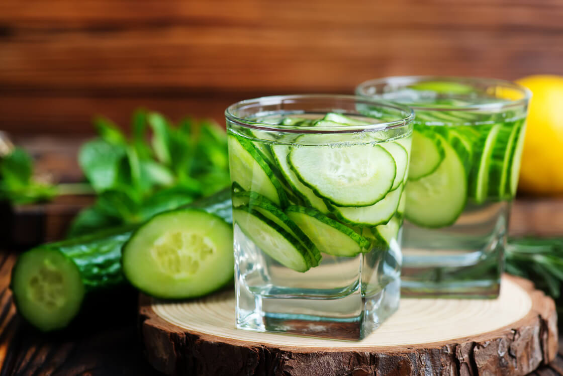 two glasses of detox drinks